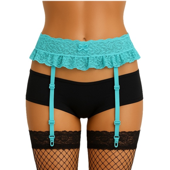 Victoria's Secret Other - Victoria’s Secret Turquoise Lace Garter Belt with Adjustable Straps